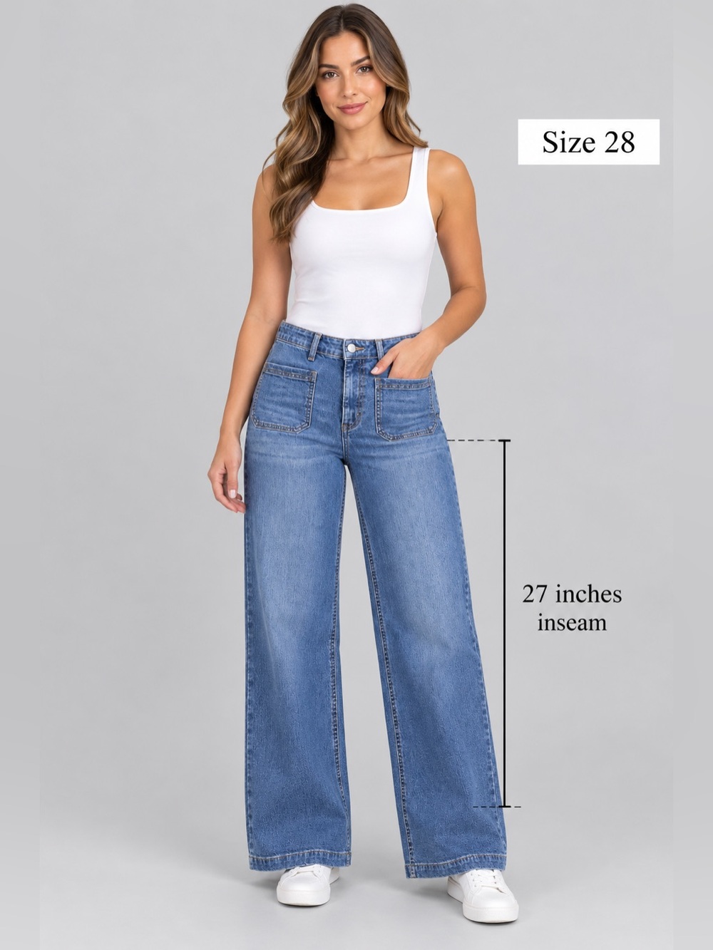 Women's Jessica Simpson Wide-Leg Jeans - Size
28 - Medium Wash Denim